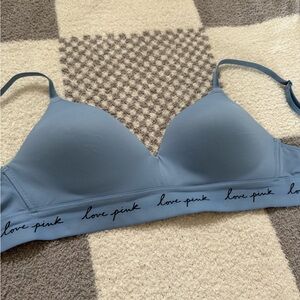 PINK Victoria's Secret Blue Wireless Bra 34C